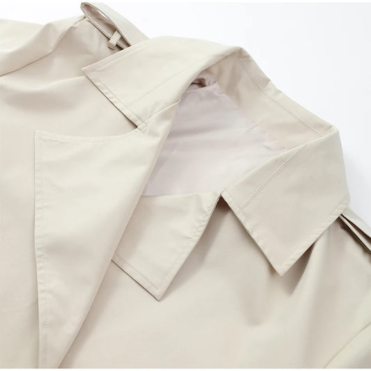 Lace-Up Cropped Trench Coat – Fall 2025