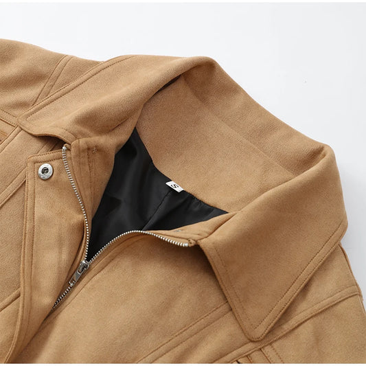 Brown Suede Cropped Jacket – Autumn 2025