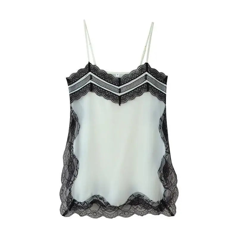 Lace Patchwork V-Neck Top – Summer 2025