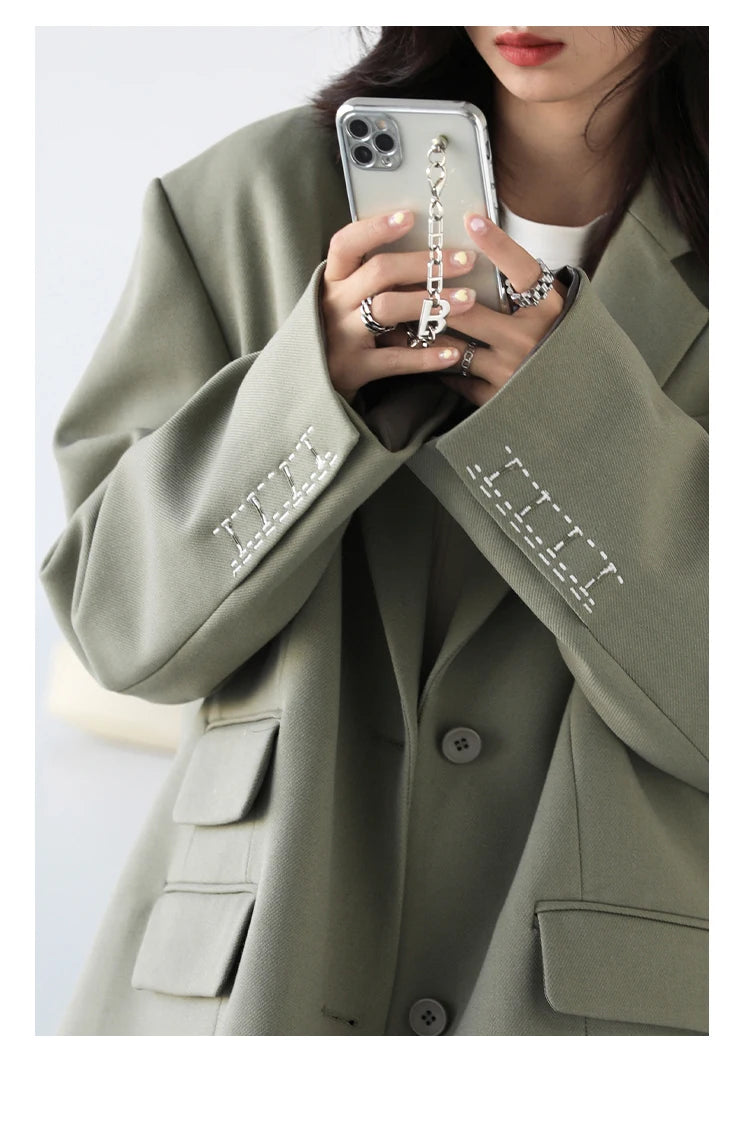 Embroidered Cuff Blazer – Winter Collection
