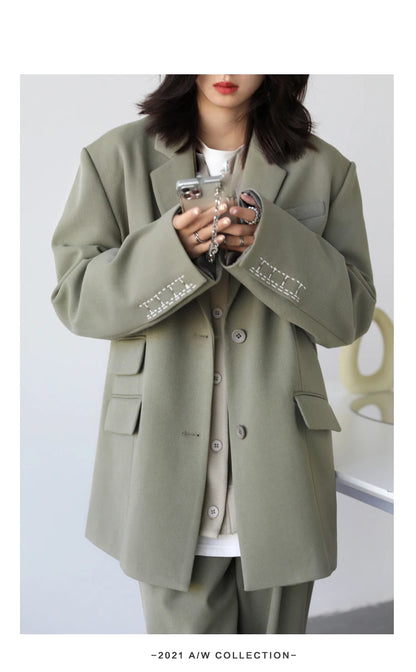 Embroidered Cuff Blazer – Winter Collection