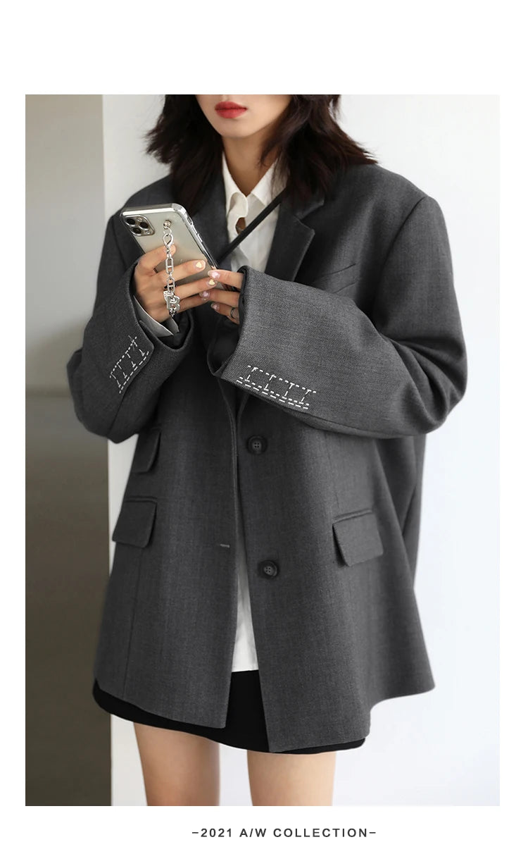 Embroidered Cuff Blazer – Winter Collection