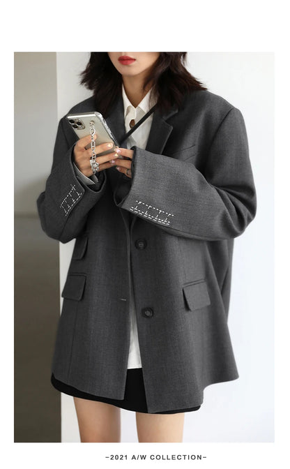 Embroidered Cuff Blazer – Winter Collection