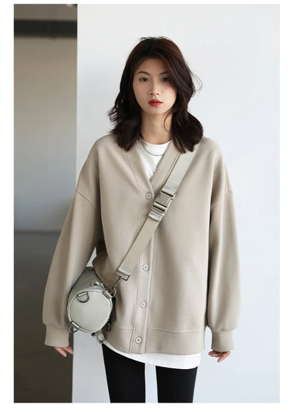 Korean V-Neck Sweatshirt – Autumn/Winter 2025