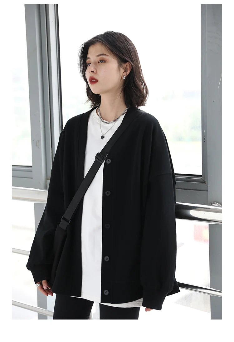 Korean V-Neck Sweatshirt – Autumn/Winter 2025