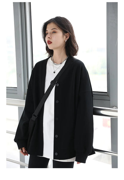 Korean V-Neck Sweatshirt – Autumn/Winter 2025
