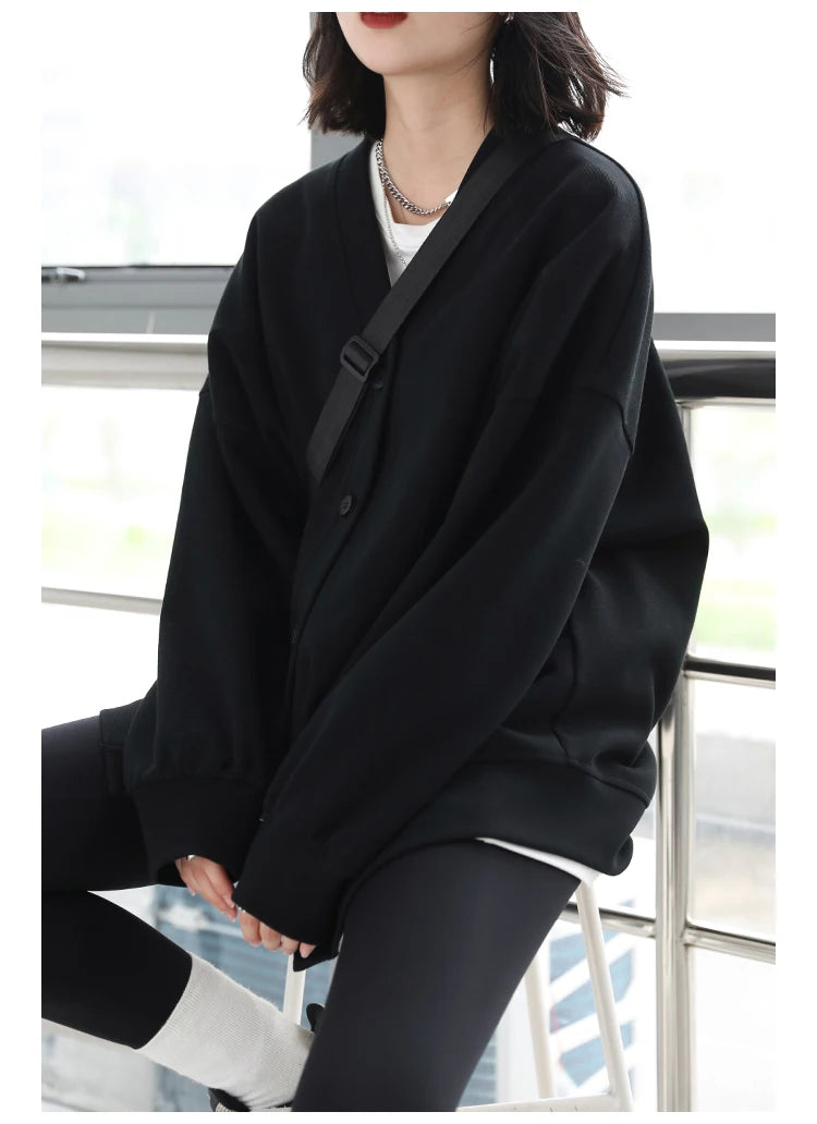 Korean V-Neck Sweatshirt – Autumn/Winter 2025