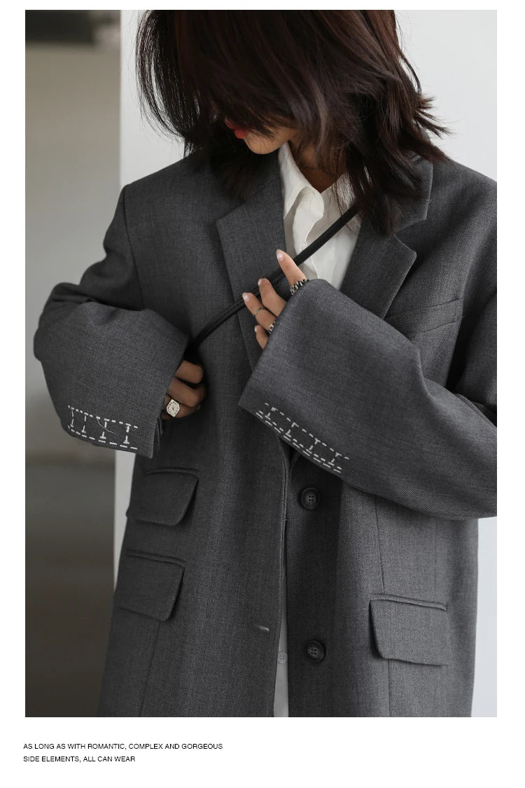 Embroidered Cuff Blazer – Winter Collection