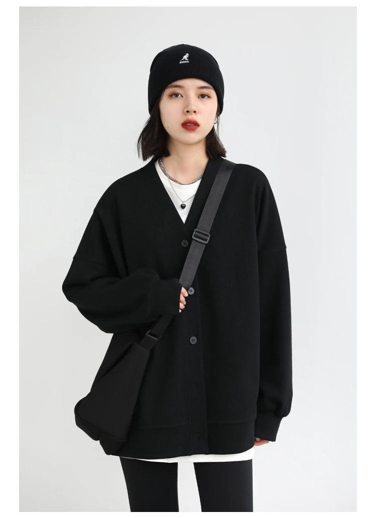 Korean V-Neck Sweatshirt – Autumn/Winter 2025