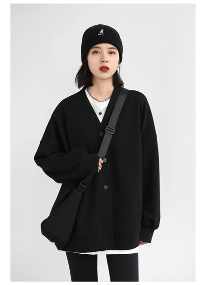 Korean V-Neck Sweatshirt – Autumn/Winter 2025