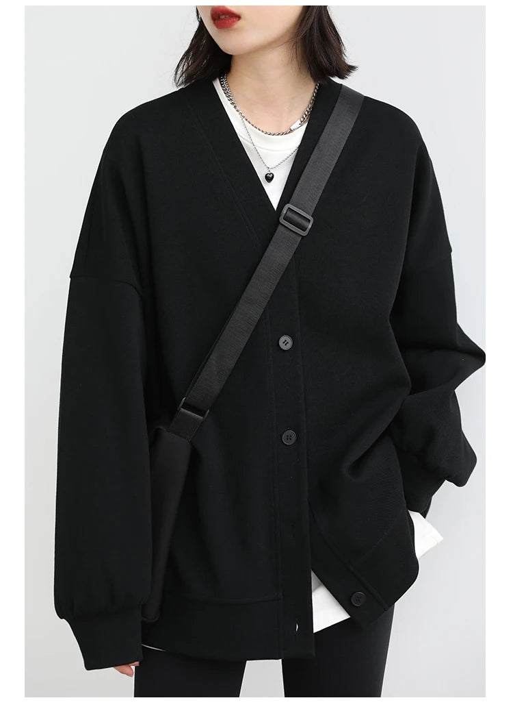 Korean V-Neck Sweatshirt – Autumn/Winter 2025