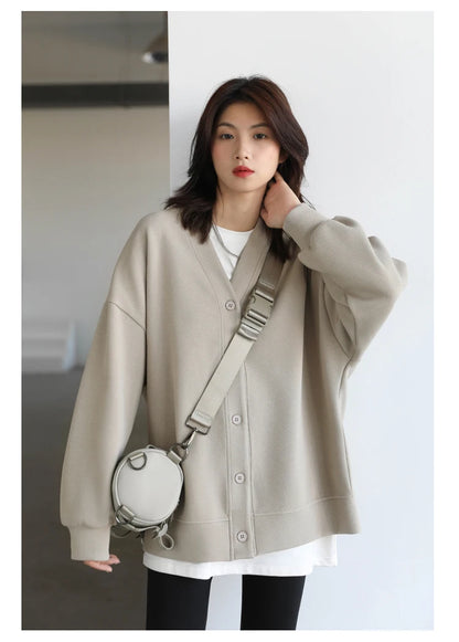 Korean V-Neck Sweatshirt – Autumn/Winter 2025