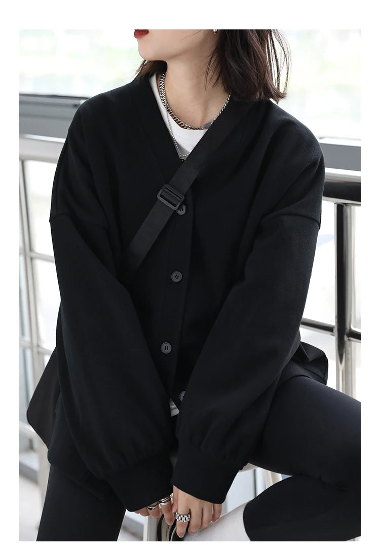 Korean V-Neck Sweatshirt – Autumn/Winter 2025