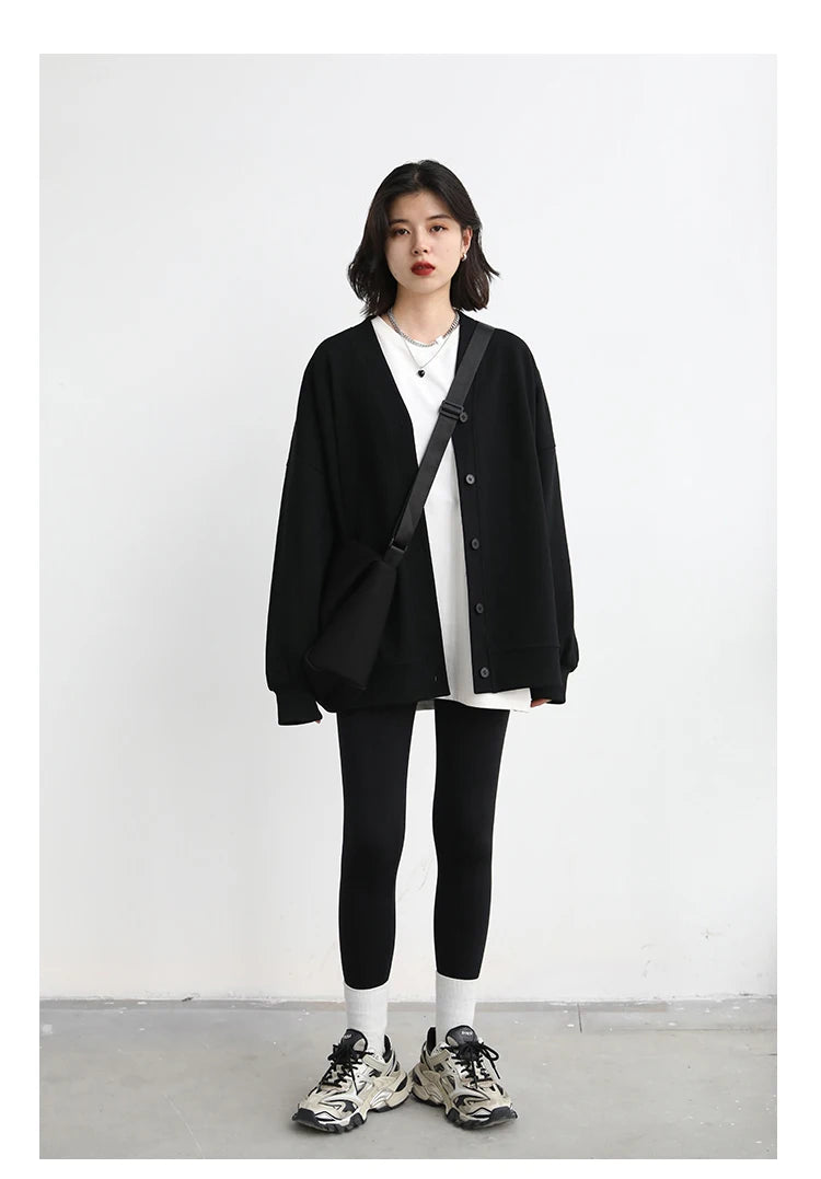 Korean V-Neck Sweatshirt – Autumn/Winter 2025