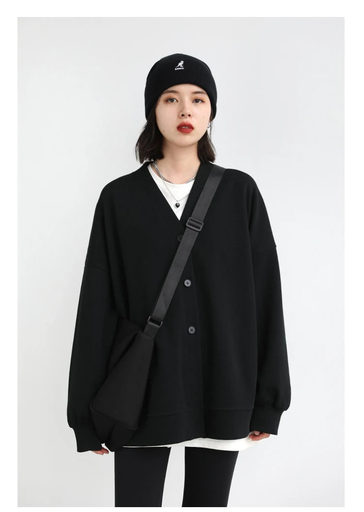 Korean V-Neck Sweatshirt – Autumn/Winter 2025