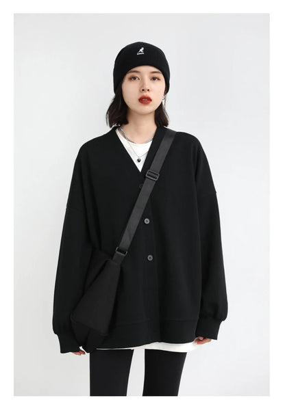 Korean V-Neck Sweatshirt – Autumn/Winter 2025