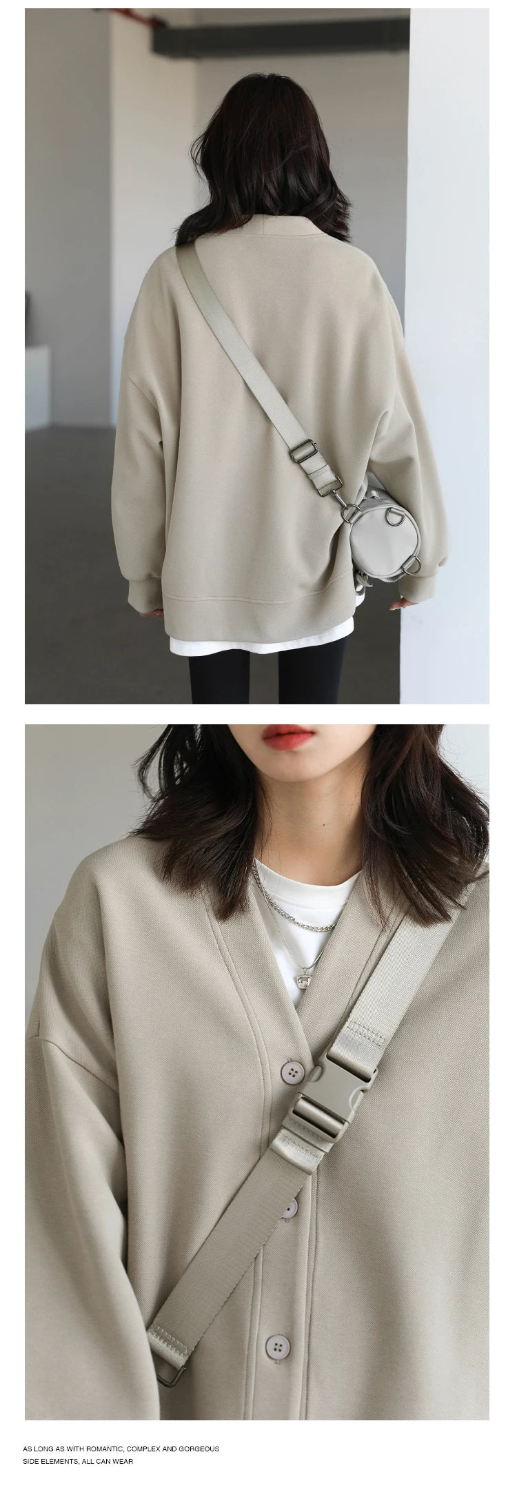 Korean V-Neck Sweatshirt – Autumn/Winter 2025