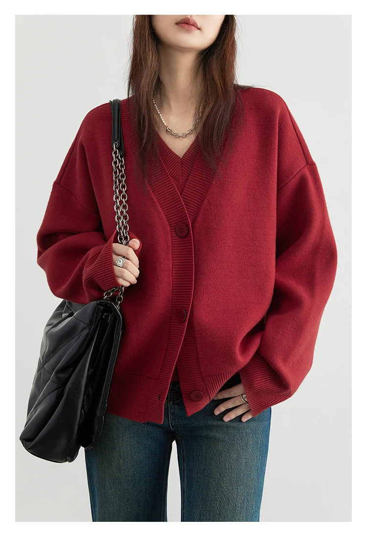 V-Neck Knit Cardigan – Spring 2025