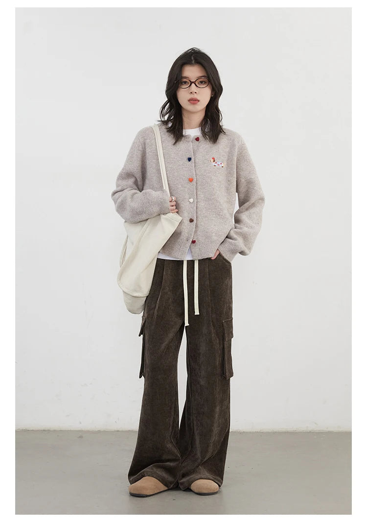 Embroidered Love Button Cardigan – Spring/Autumn 2025 Collection