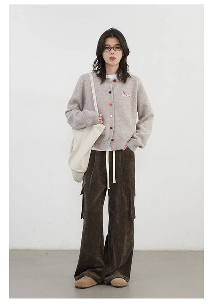 Embroidered Love Button Cardigan – Spring/Autumn 2025 Collection