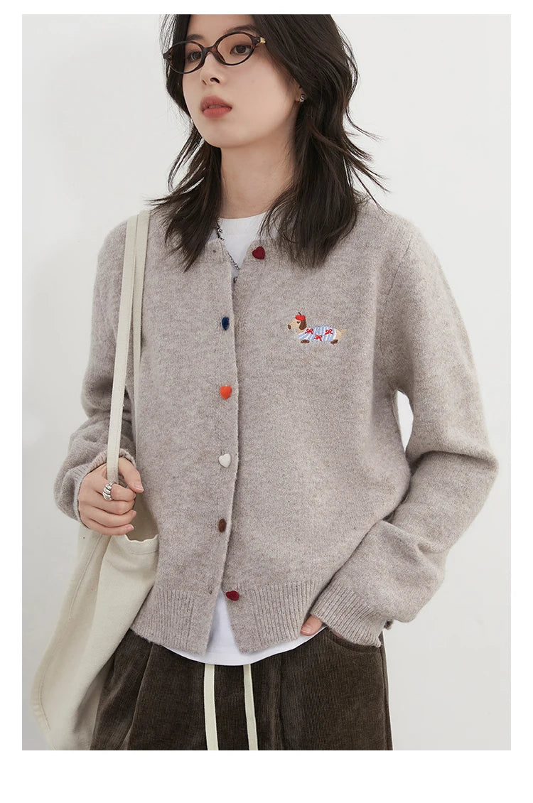 Embroidered Love Button Cardigan – Spring/Autumn 2025 Collection