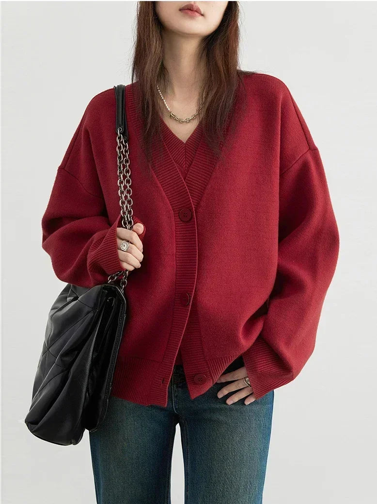V-Neck Knit Cardigan – Spring 2025