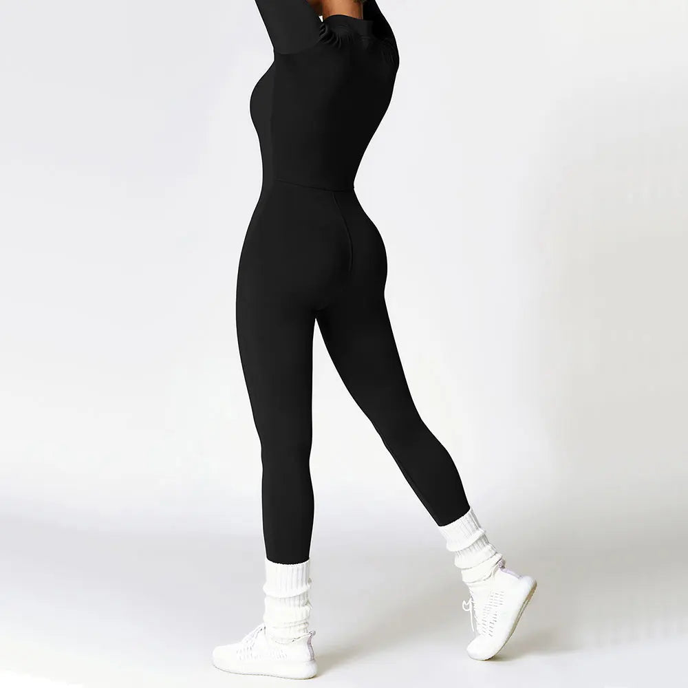 Women’s Velvet Yoga Jumpsuit – Soft Stretch Fitness Bodysuit