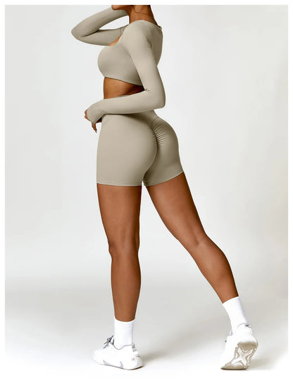 Women’s Long Sleeve Yoga Shirt – Quick-Dry Push-Up Fitness Top