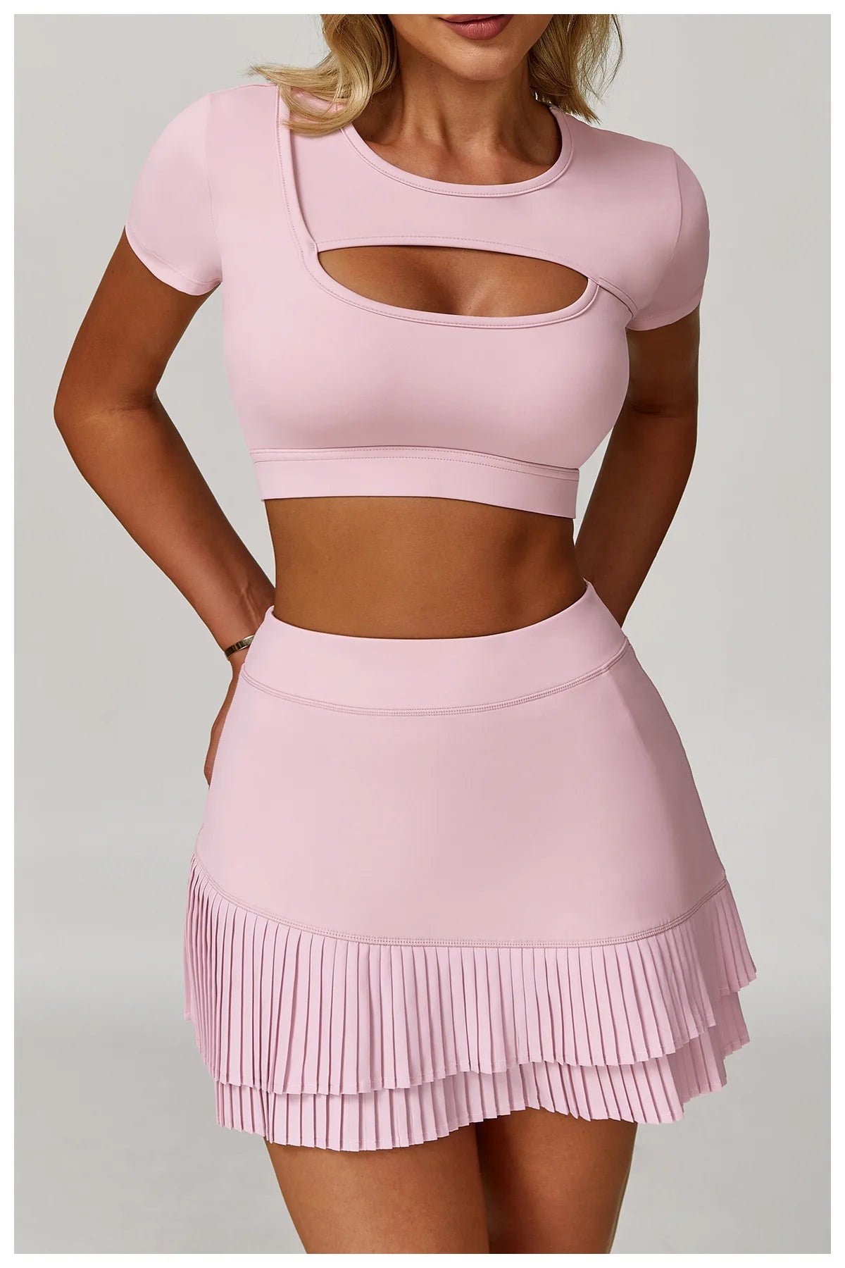 Women’s 3PCS Yoga Set – Long Sleeve Crop Top