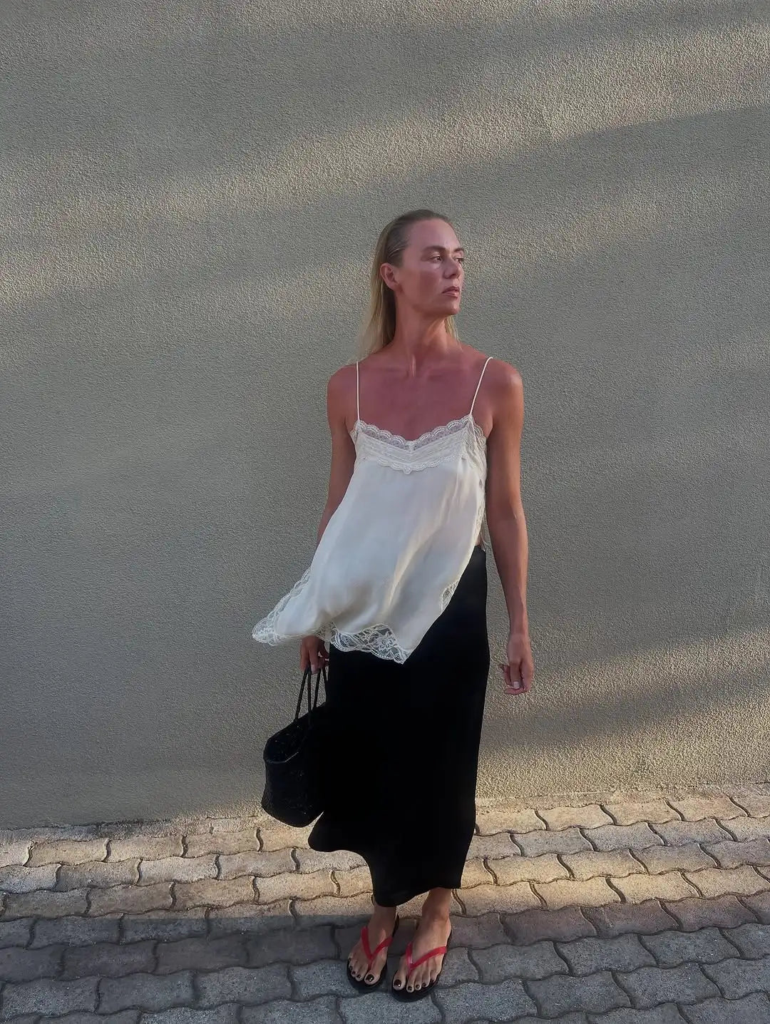 Lace Patchwork V-Neck Top – Summer 2025