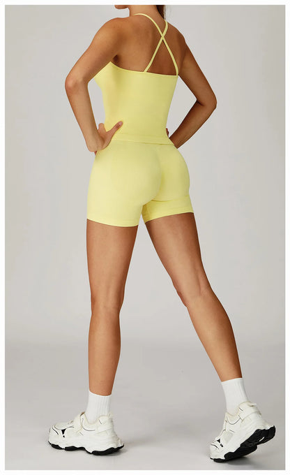 Women’s 2PCS Seamless Yoga Set – Zipper Long Sleeve Crop Top and High Waist Leggings