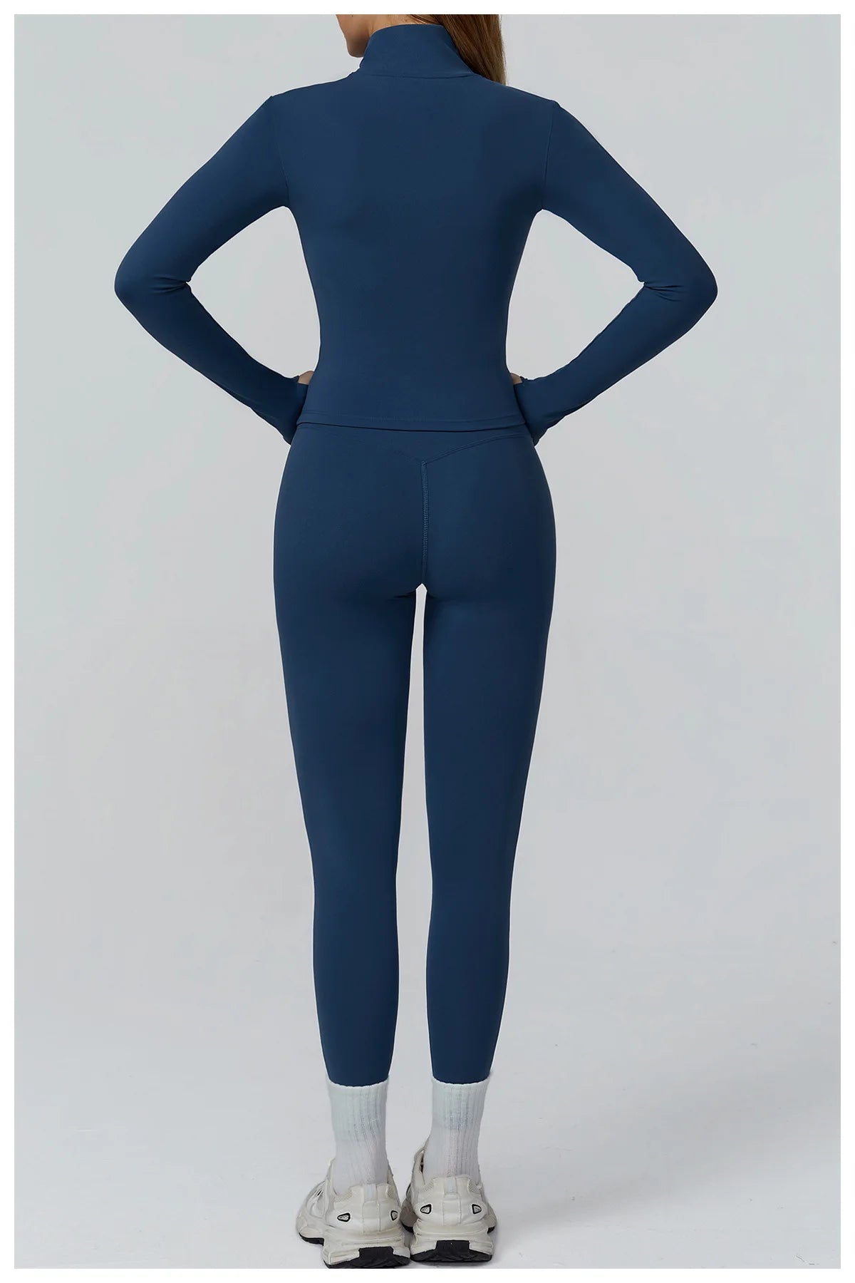 Women’s Seamless Yoga Set – 2/3PCS Fitness Tracksuit with Long Sleeve Jacket and High Waist Leggings