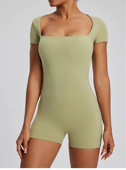Women’s One-Piece Yoga Set – Seamless Stretch Fitness Bodysuit