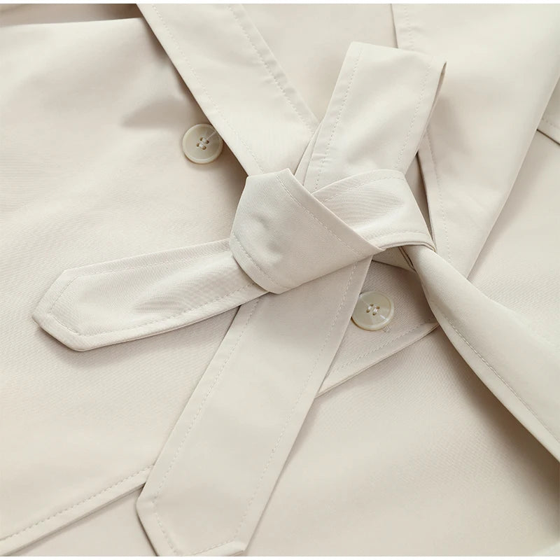 Lace-Up Cropped Trench Coat – Fall 2025