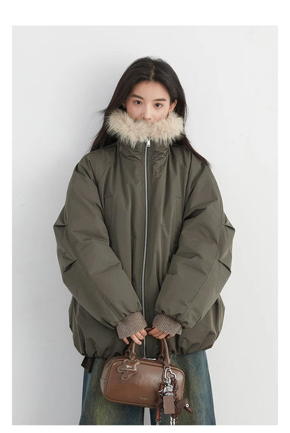 Korean Faux Fur Down Coat – Autumn/Winter 2025 Collection