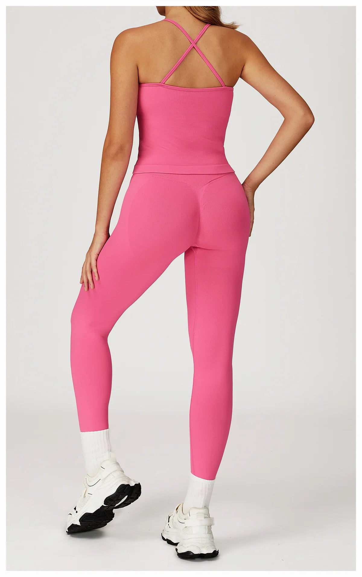 Women’s 2PCS Seamless Yoga Set – Zipper Long Sleeve Crop Top and High Waist Leggings