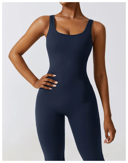 Women’s Gym Training Jumpsuit – Seamless Push-Up Yoga Bodysuit