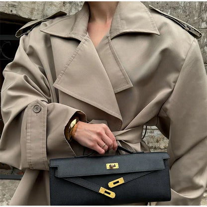 Lace-Up Cropped Trench Coat – Fall 2025