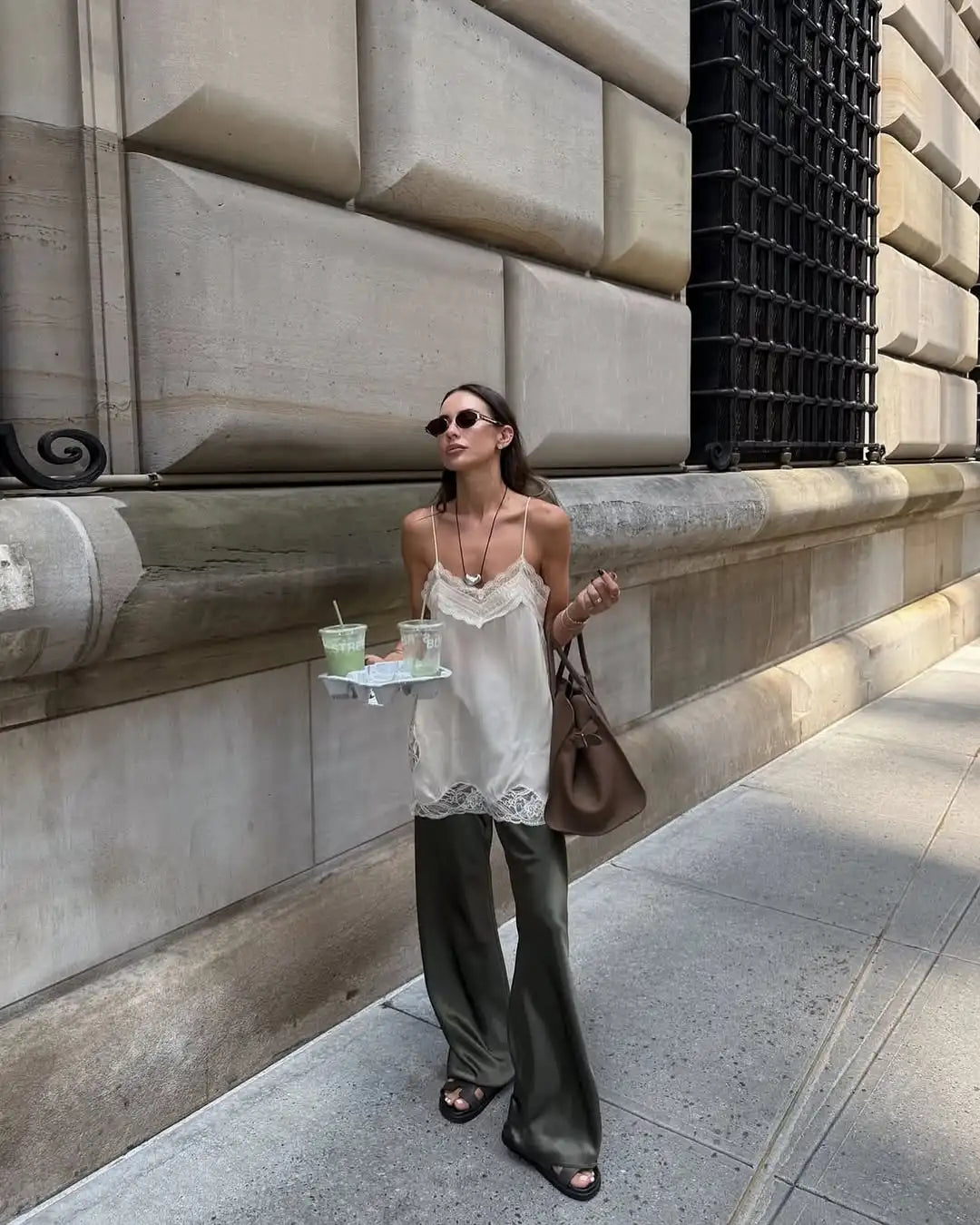 Lace Patchwork V-Neck Top – Summer 2025