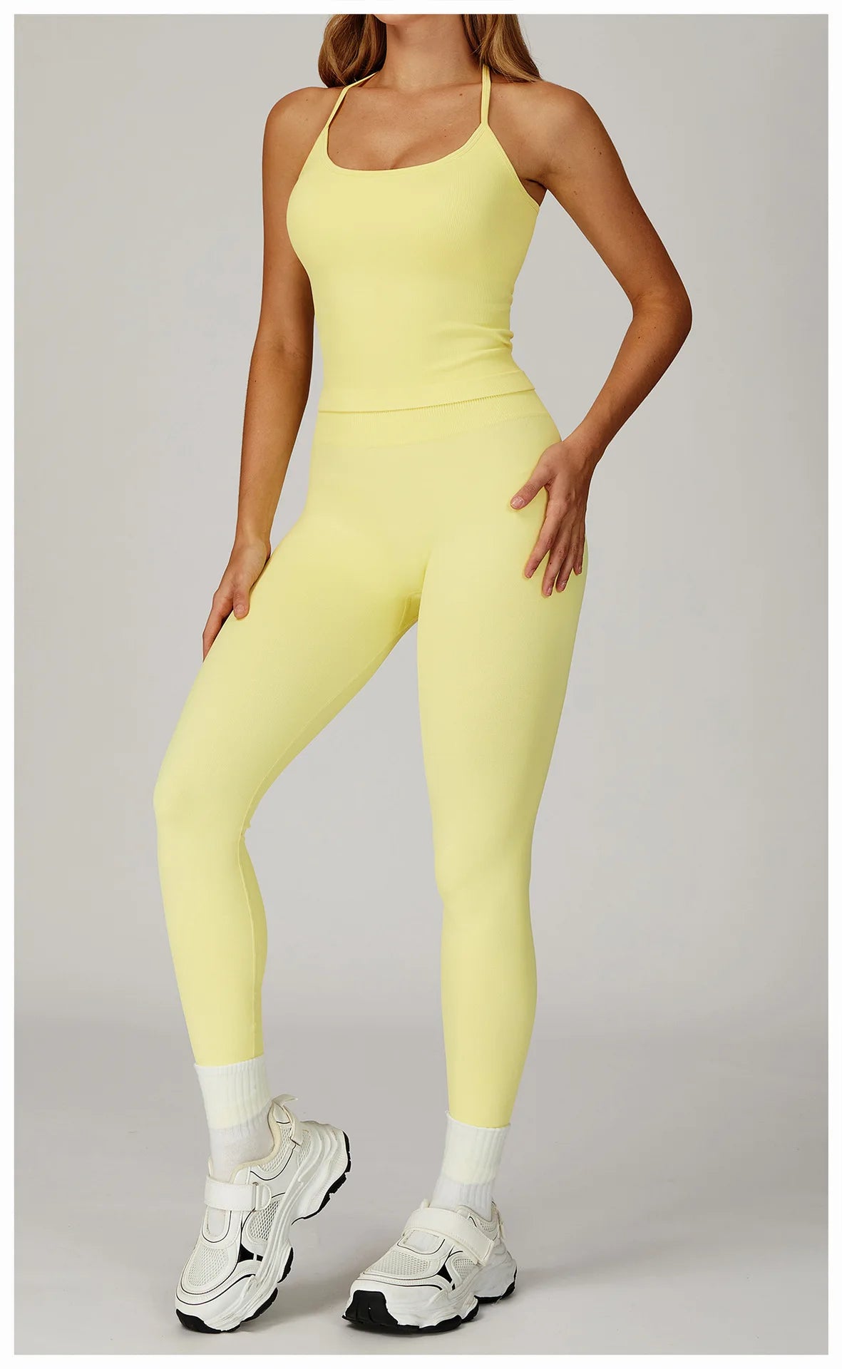 Women’s 2PCS Seamless Yoga Set – Zipper Long Sleeve Crop Top and High Waist Leggings