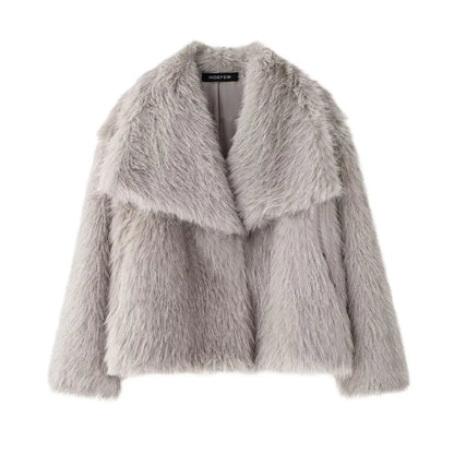 Cropped Faux Fur Coat