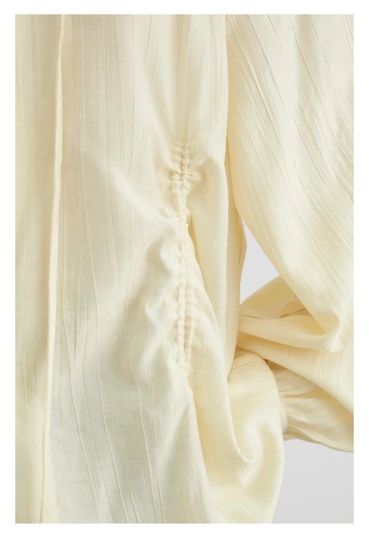 Korean V-Neck Lace-Up Blouse – Spring/Summer 2025 Collection