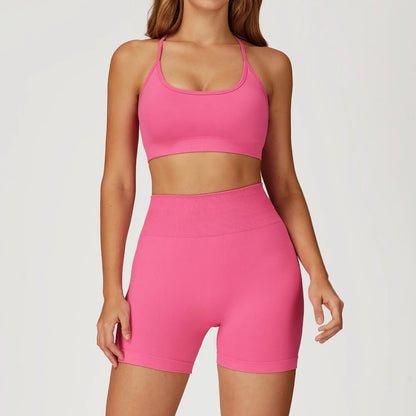 Women’s 2PCS Seamless Yoga Set – Zipper Long Sleeve Crop Top and High Waist Leggings