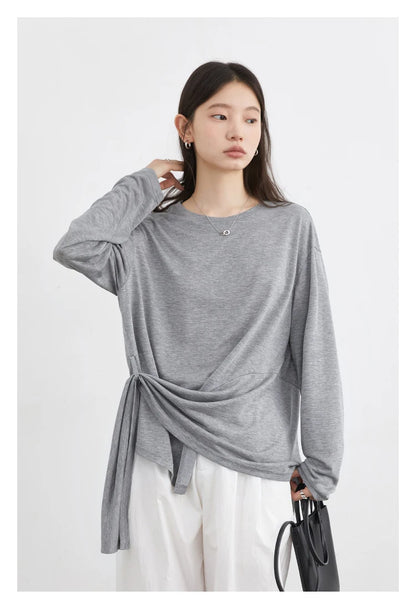 Elegant Long Sleeve Pullover Tee – Spring 2025 Collection