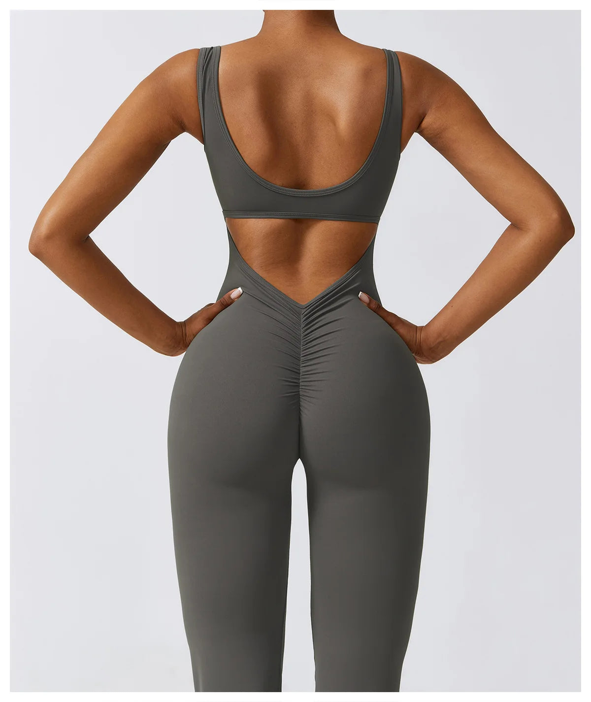 Women’s Gym Training Jumpsuit – Seamless Push-Up Yoga Bodysuit