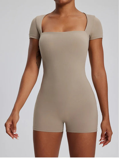 Women’s One-Piece Yoga Set – Seamless Stretch Fitness Bodysuit