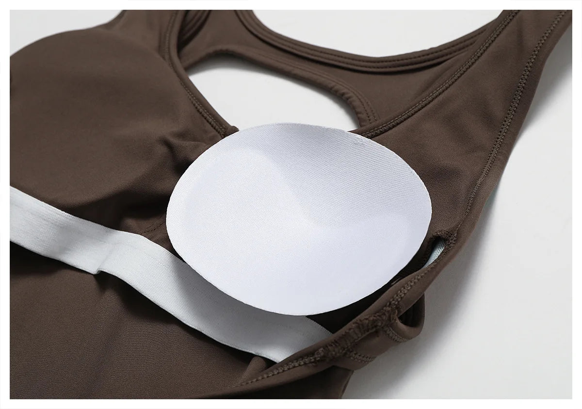 Women’s Solid One-Piece Yoga Jumpsuit – Seamless Fitness Bodysuit