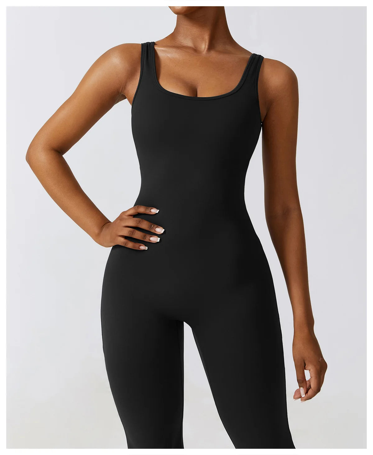 Women’s Gym Training Jumpsuit – Seamless Push-Up Yoga Bodysuit