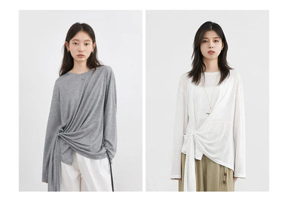 Elegant Long Sleeve Pullover Tee – Spring 2025 Collection