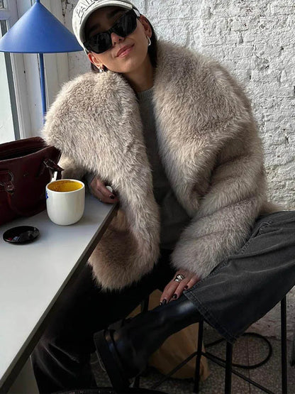 Cropped Faux Fur Coat